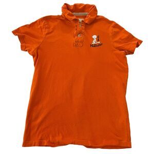 VINTAGE HOLLISTER EMBROIDERED POLO ORANGE PREPPY SIZE MEDIUM‎